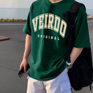 Oversized Men Printed, Typography Round Neck Pure Cotton T-Shirt