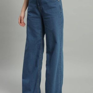 GUTI Women Flared High Rise Black Jeans For Western Wear